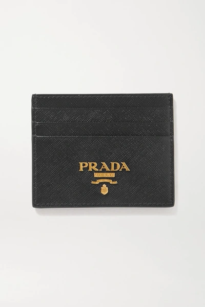 Shop Prada Textured-leather Cardholder In Black