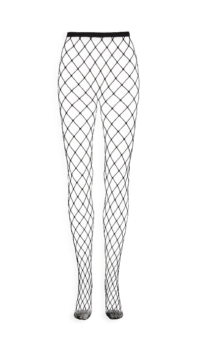 Shop Stems New York Edit Sheer And Fishnet Tights In Black