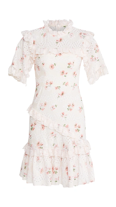 Shop Needle & Thread Desert Rose Lace Mini Dress In Topaz Pink