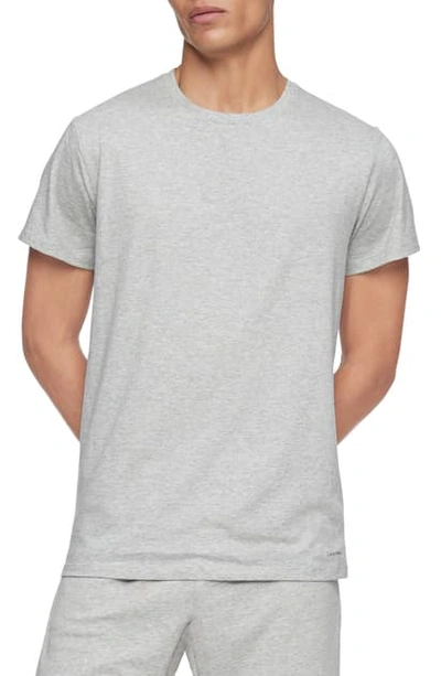 Shop Calvin Klein 3-pack Cotton Crewneck T-shirt In Heather Grey/ White/ Black