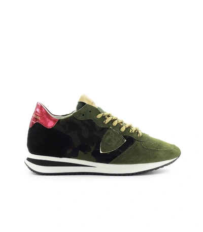 Shop Philippe Model Trpx Pony Camouflage Military Green Sneaker In Militare (green)