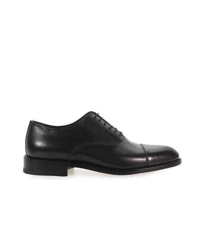Shop Moreschi Black Leather Oxford Lace Up In Nero