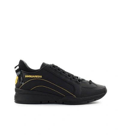 Shop Dsquared2 551 Black Yellow Sneaker In Nero/giallo (black)