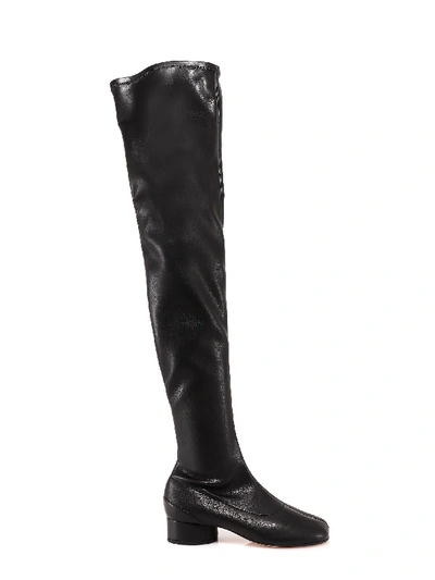 Shop Maison Margiela Tabi Over-the-knee Boots In Black