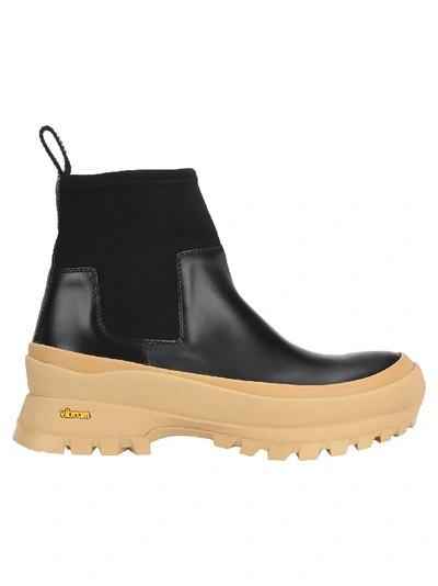 Shop Jil Sander Vibram Sole Boots In Black Natural