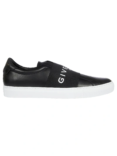 Shop Givenchy Logo Band Sneakers In Black/white