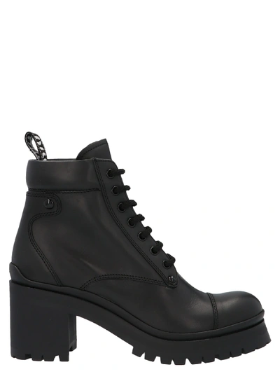 Shop Miu Miu Military-style Ankle Boots In Black