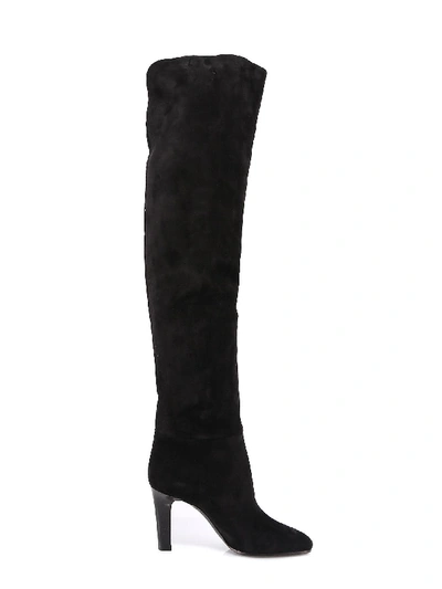 Shop Saint Laurent Jane 90mm Point-toe Boots In Black