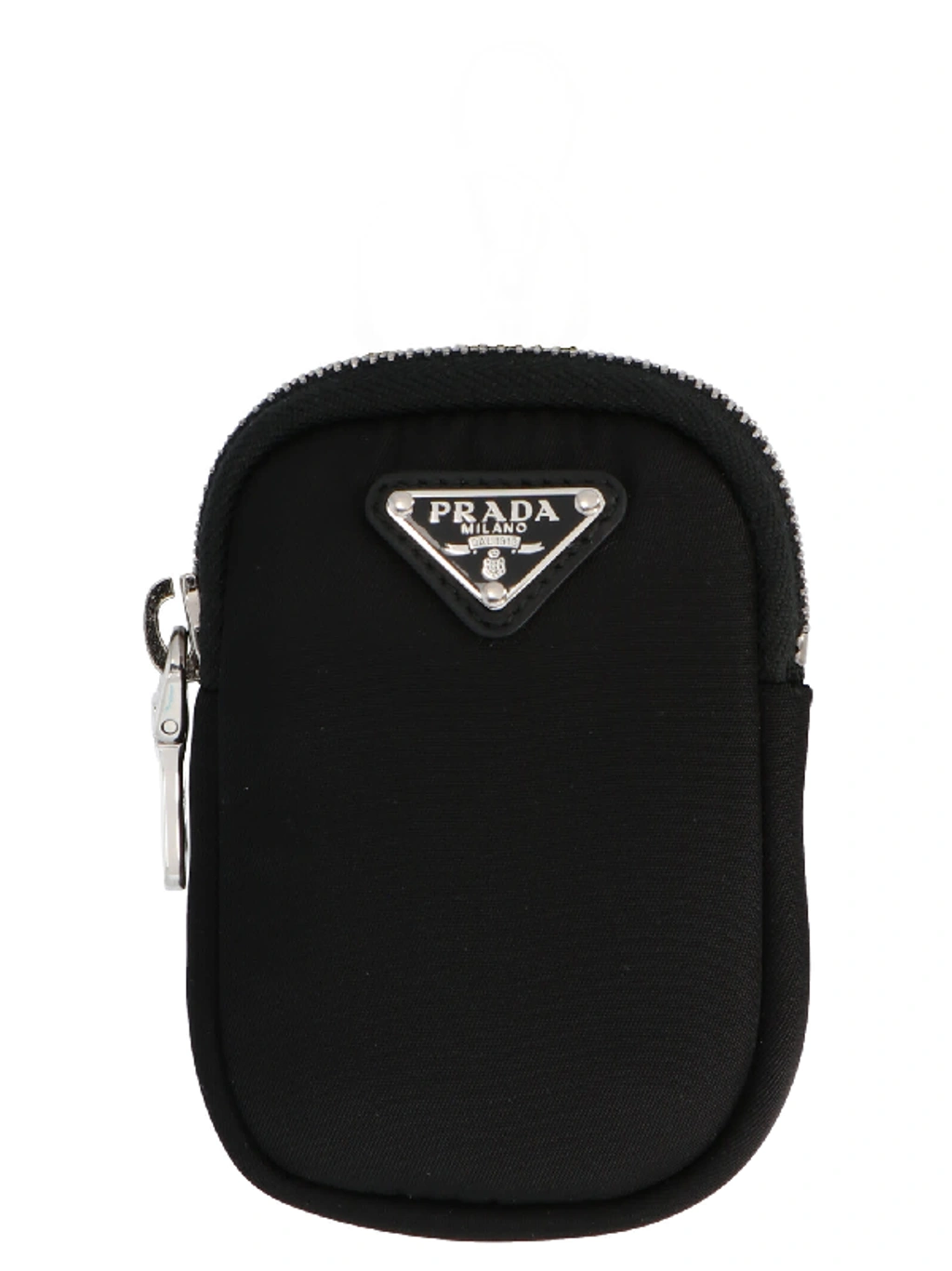 Prada Trick Carabiner clip Nylon Pouch In Black ModeSens