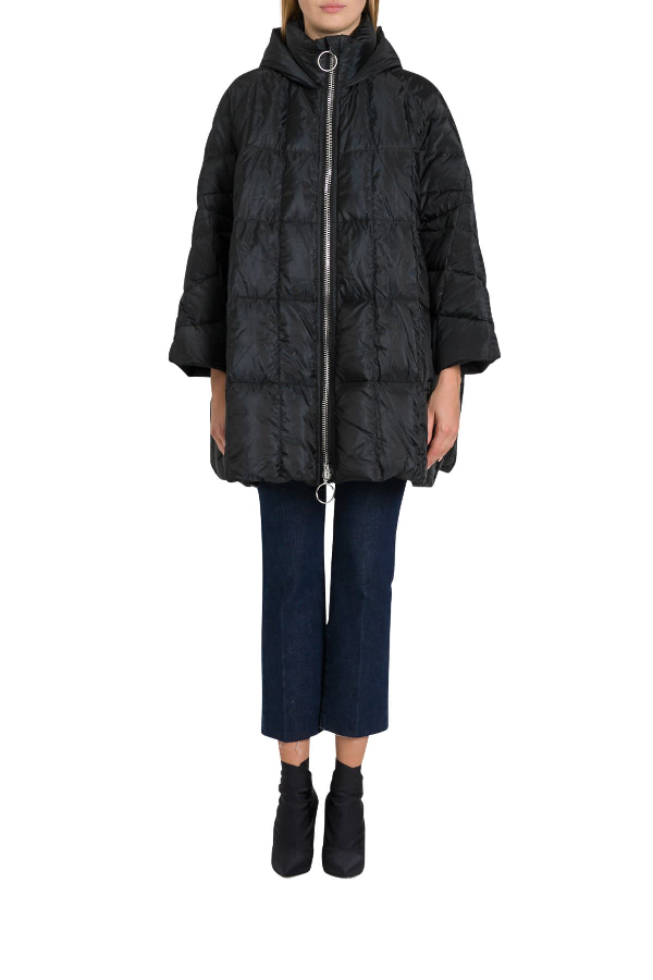 Ienki Ienki Pyramide funnel-neck coat - Black
