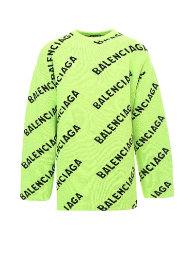 Shop Balenciaga Sweater In Green