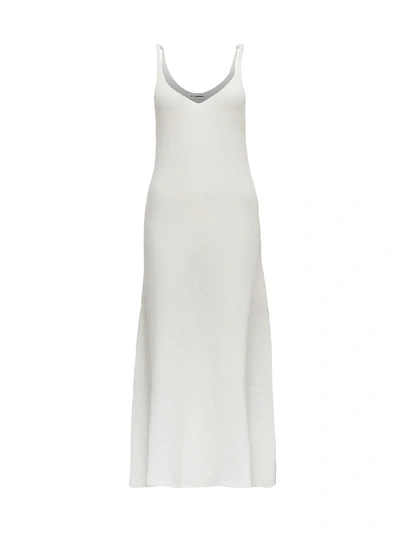 Shop Jil Sander Long Dress In Mohair In White