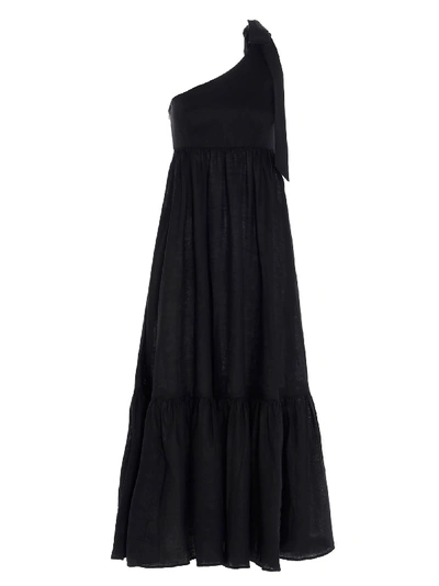 Shop Zimmermann Empire Tie Neck Dress In Black