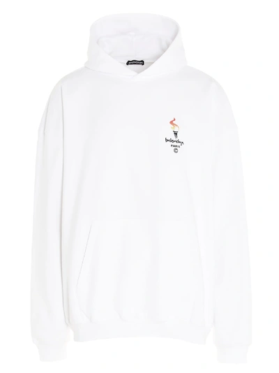 Shop Balenciaga Flame Sweatshirt In White