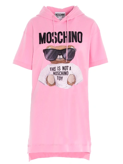 Shop Moschino Teddy Dress In Pink