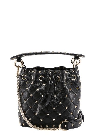 Shop Valentino Mini Rockstud Bucket Bag In Black