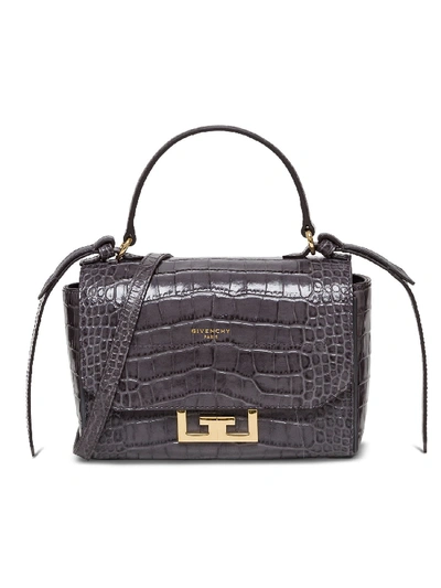 Shop Givenchy Embossed Crocodile Effect Tote Bag In Grey