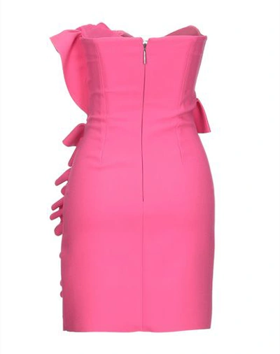 Shop Msgm Woman Mini Dress Fuchsia Size 4 Polyester, Viscose, Elastane In Pink
