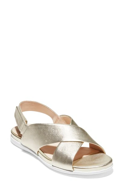 Shop Cole Haan Grand Ambition Sandal In Soft Gold Leather