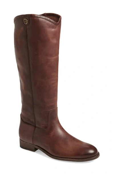 Shop Frye Melissa Button 2 Knee High Boot In Cognac Leather