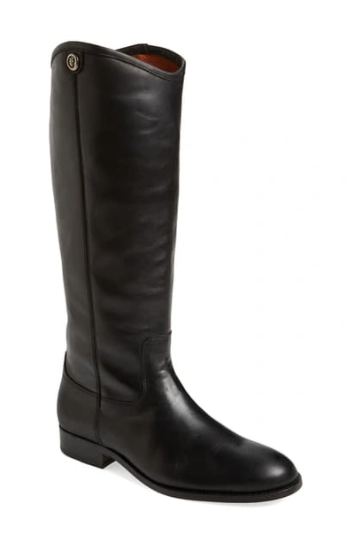 Shop Frye Melissa Button 2 Knee High Boot In Black Leather