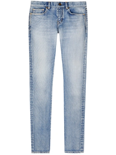 Shop Saint Laurent Slim Jeans In Light Blue