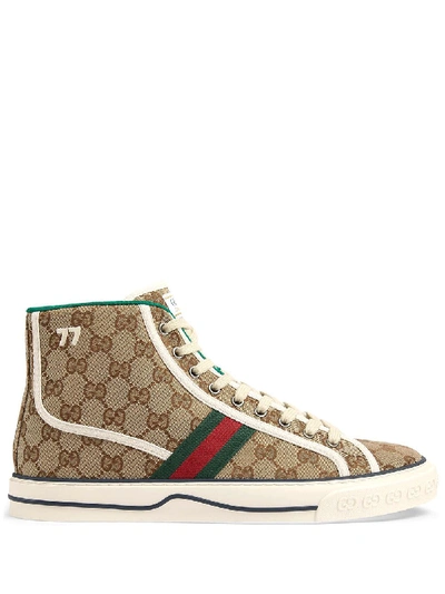 Shop Gucci Tennis 1977 Sneakers In Brown