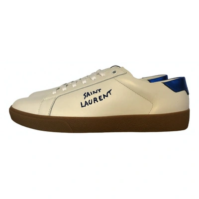 Pre-owned Saint Laurent Sl/06 White Leather Trainers