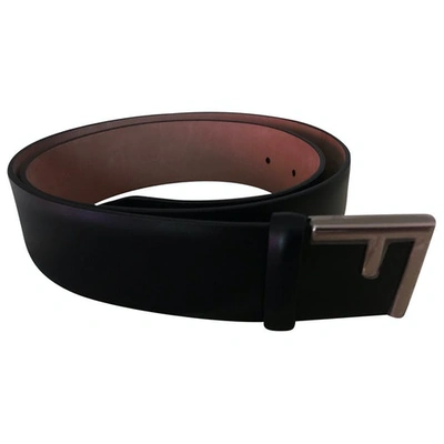 Pre-owned Fendi Black Leather Belt