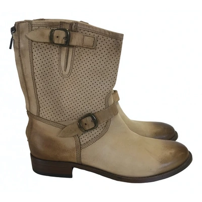 Pre-owned Belstaff Camel Leather Ankle Boots