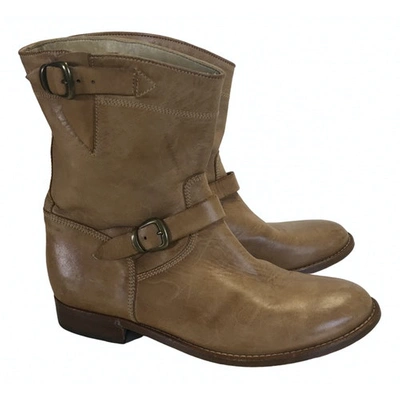 Pre-owned Belstaff Camel Leather Ankle Boots