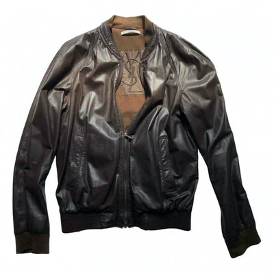 Pre-owned Saint Laurent Brown Leather Jacket