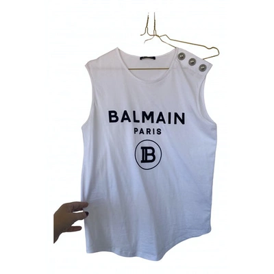 Pre-owned Balmain White Cotton  Top