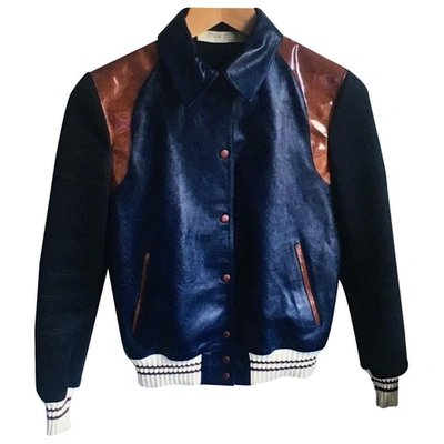 Pre-owned Miu Miu Blue Leather Jacket