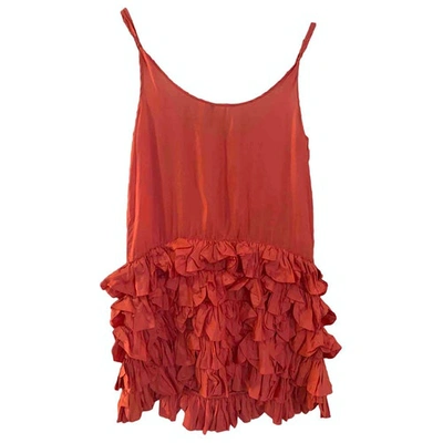 Pre-owned Tara Jarmon Pink Silk Dress