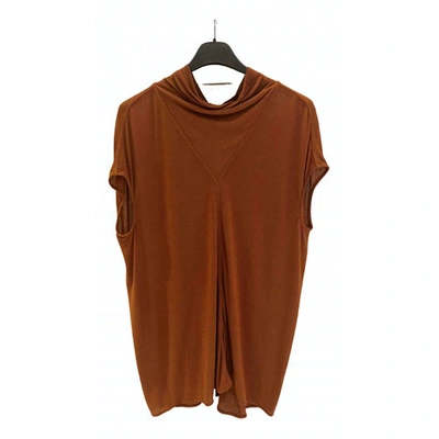 Pre-owned Rick Owens Brown Cotton  Top