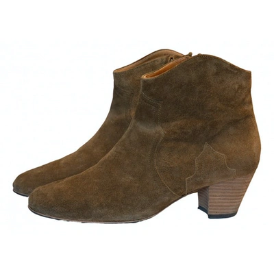 Pre-owned Isabel Marant Dicker Brown Suede Ankle Boots