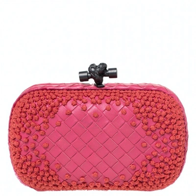 Pre-owned Bottega Veneta Pochette Knot Pink Leather Clutch Bag