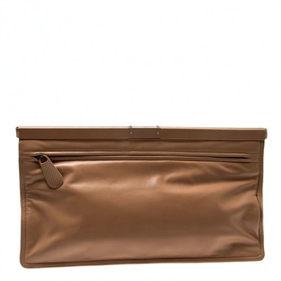 Pre-owned Bottega Veneta Beige Leather Clutch Bag
