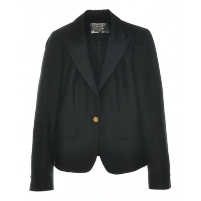 Pre-owned Roberto Cavalli Wool Blazer In Black