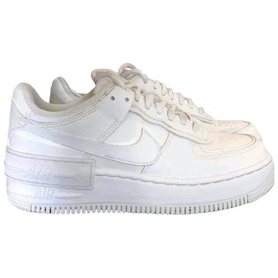 Pre-owned Nike Air Force 1 White Leather Trainers