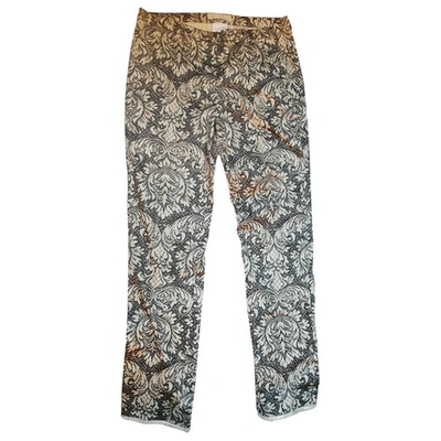 Pre-owned Max Mara Grey Cotton Trousers
