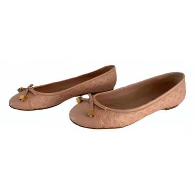 Pre-owned Louis Vuitton Pink Leather Ballet Flats