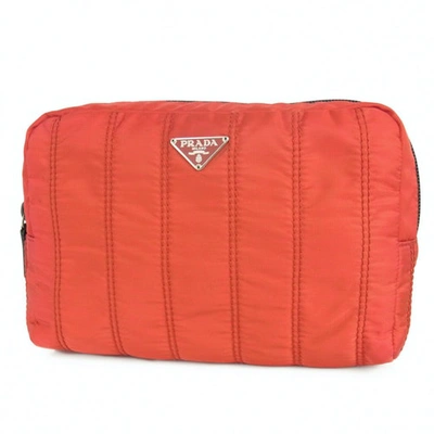Pre-owned Prada Tessuto  Orange Leather Purses, Wallet & Cases
