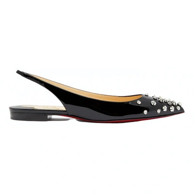 Pre-owned Christian Louboutin Black Patent Leather Ballet Flats