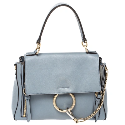 Pre-owned Chloé Dusty Blue Leather Small Faye Day Shoulder Bag