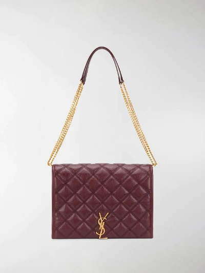 Shop Saint Laurent Becky Small Chain Bag In Red