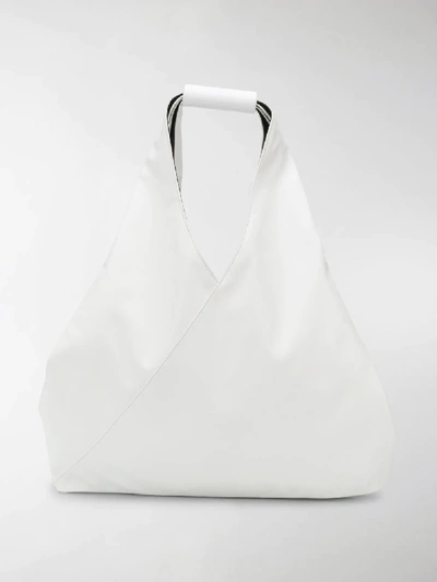 Shop Mm6 Maison Margiela Tonal Tote Bag In White