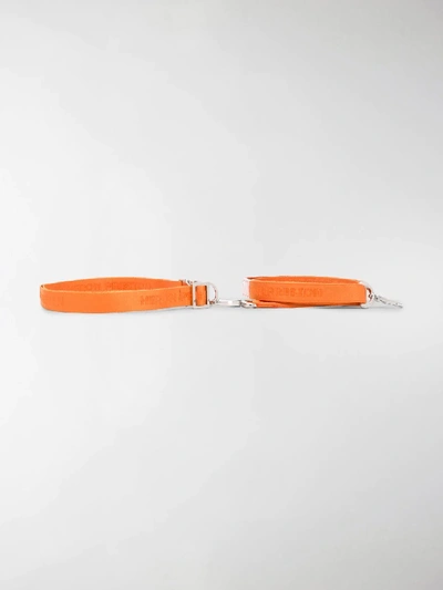 Shop Heron Preston X V.i.p Jacquard Logo Tape Leash And Belt In Orange