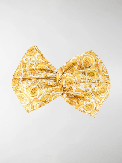 Shop Versace Baroque-print Headband In White